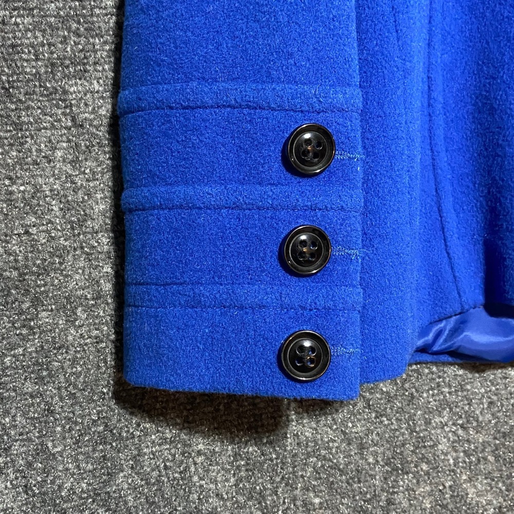 St Johns Bay Women's‎ Medium Cobalt Blue Wool Cashmere Blend Pea Coat Jacket - Picture 6 of 12